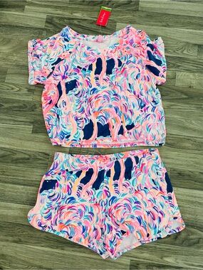 Lilly Pulitzer dossie set pelican pink head in the sand set medium nwt women’s